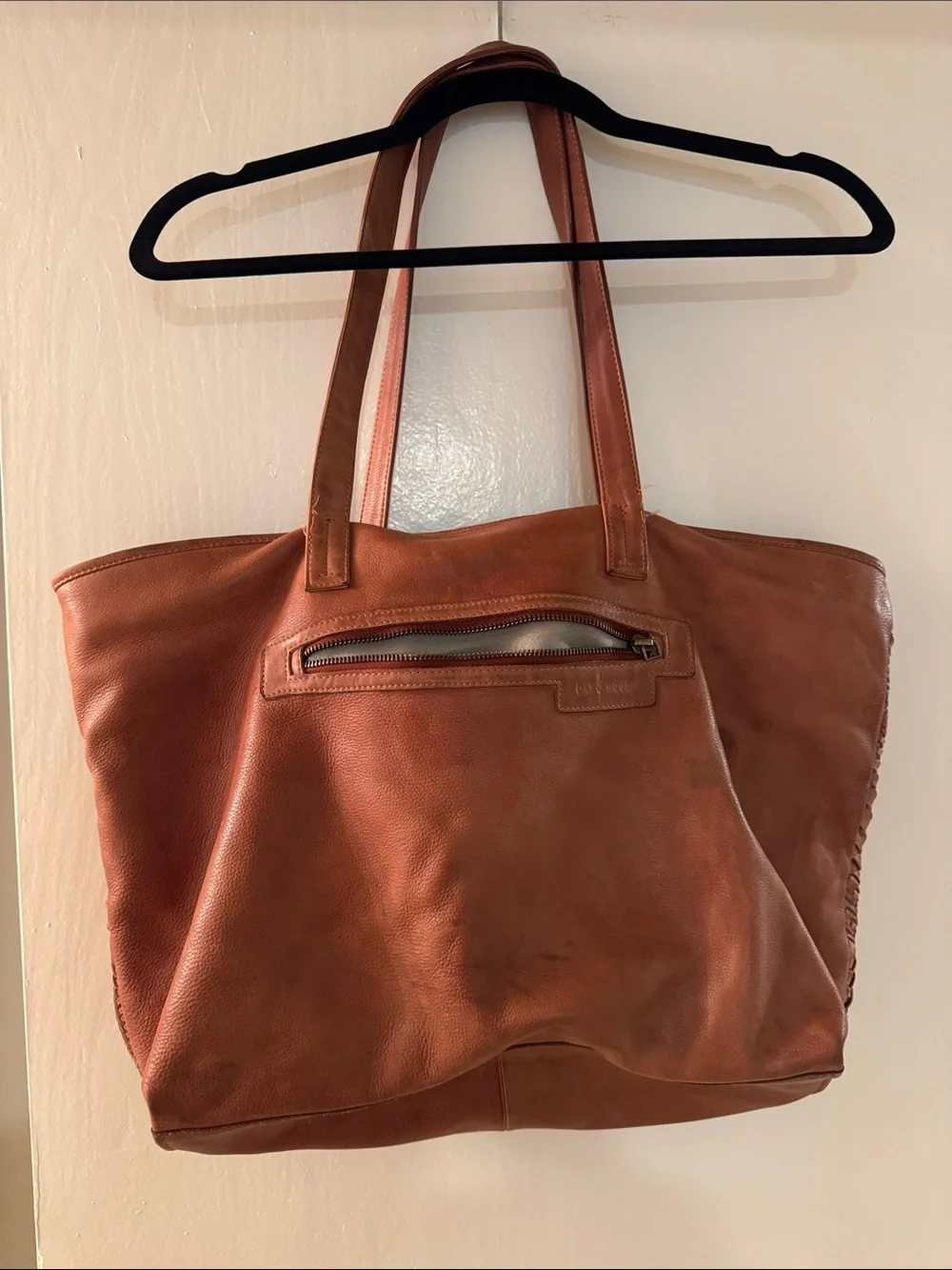 Day & Mood Woven Leather Tote Bag